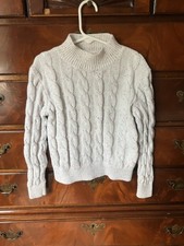 Crewcuts J crew cable knit speckled cotton sweater kids size S 6-7 EUC prep