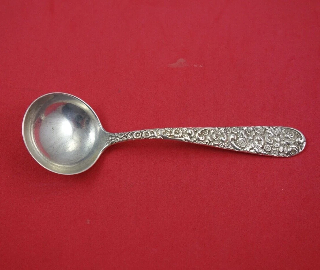Repousse by Jenkins and Jenkins Sterling Silver Sauce Ladle 5 3/4"