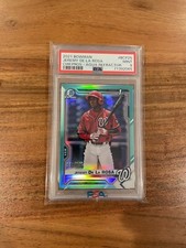 Jeremy De La Rosa 2021 1st Bowman Chrome Aqua Refractor /125 PSA 9 Mint National