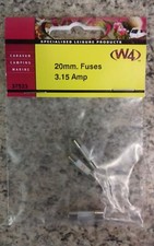 CARAVAN/MOTORHOME/BOAT 3 X 20mm 3.15A Fuse - NEW