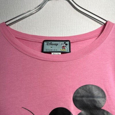 GUCCI × Disney ミッキー Tシャツ ピンク WMNS) Gucci x Disney Crossover Mickey Printing Round Neck Short