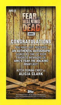 Topps Fear The Walking Dead Season 1 & 2 Autograph ADC-2 Alycia