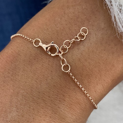 Oval Labcreated Diamond Chain Bracelet 0.52ct E/VS1 Solid 14K Rose Gold - Picture 6 of 7