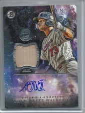 Adam Brett Walker II 2016 Bowman Inception Autograph Game Used Bat