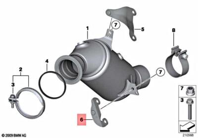 Genuine BMW F06 F07 F10 F11 Holder Catalytic Converter Near Engine 