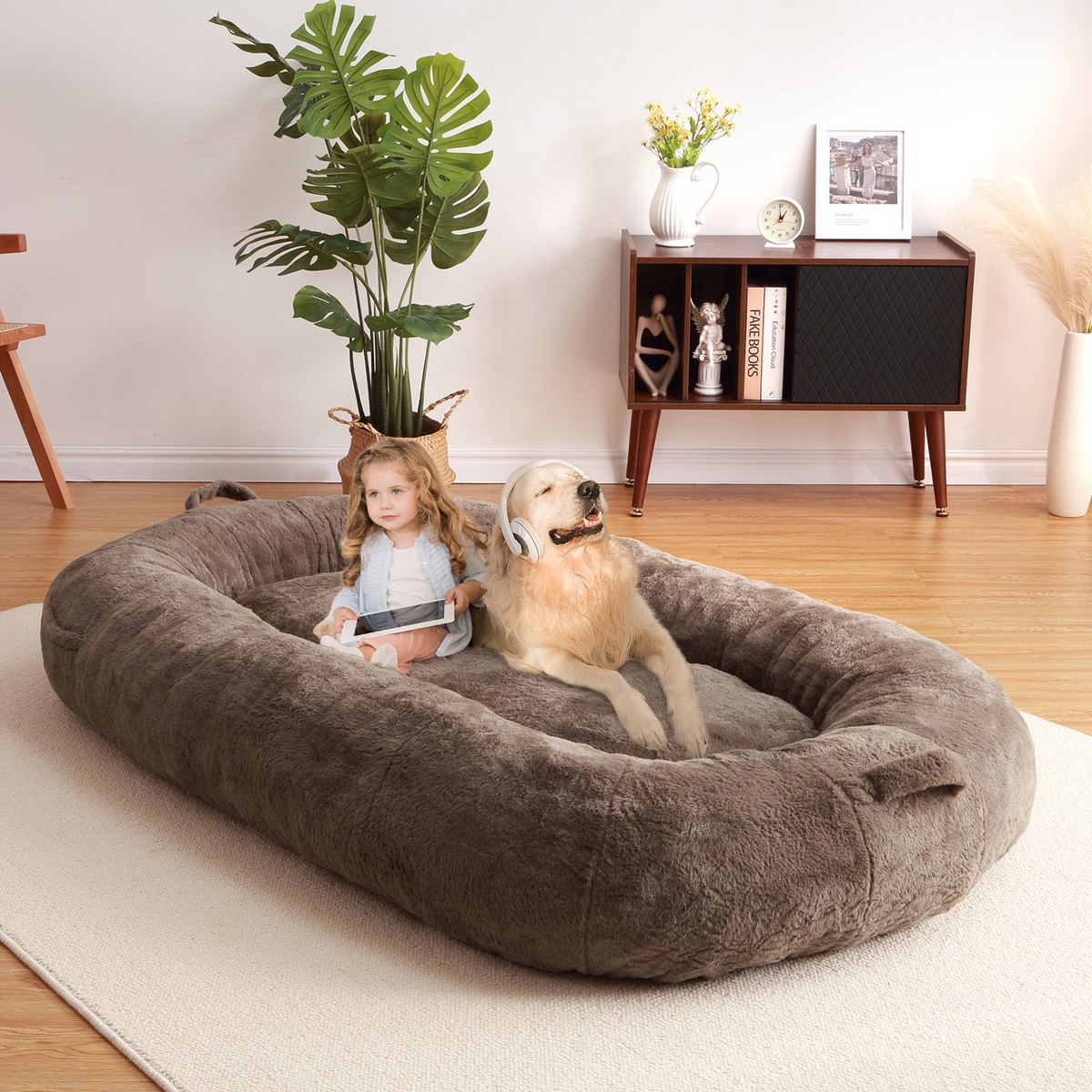 Human Dog Bed Large Plush Giant Dog Bed Washable Human Size Bed for People  Adult