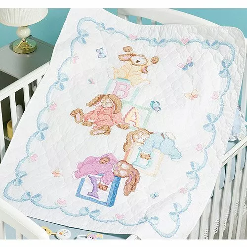 Janlynn Stamped Cross Stitch Baby Quilts