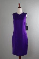 WORTH New York NWT $378 Solid Purple Bow Embellished Sheath Dress Size 0