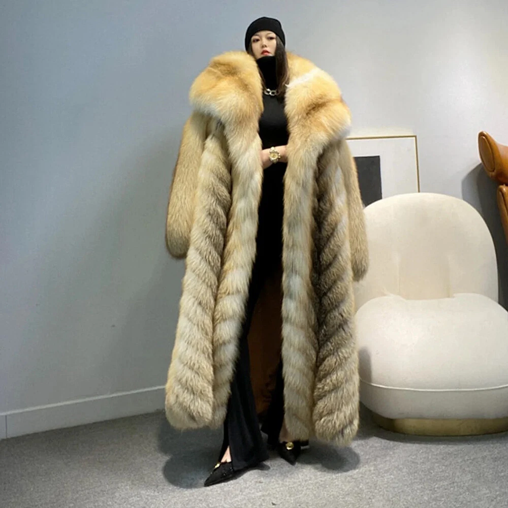 Extra long cheap fur coat