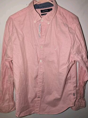 Nautica Classic Fit Large Button Up Salmon Colored