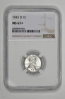 1943 D 1C Lincoln Steel Wheat Cent NGC MS 67+ New Holder