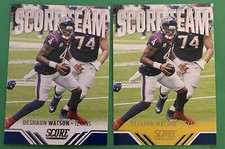 Lot (2) 2021 Panini Score Score Team Gold & Base #ST12 Deshaun Watson Texans