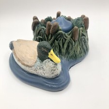 Vintage Duck Ceramic Candle Holder Figurine MCM Cottage Core '97 Votive Decor