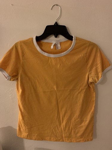 H\u0026M Yellow Basic T-shirt Size 