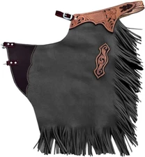 Western Chinks Soft & Suede Leather Tooled Chaps For Adults Free Shipping