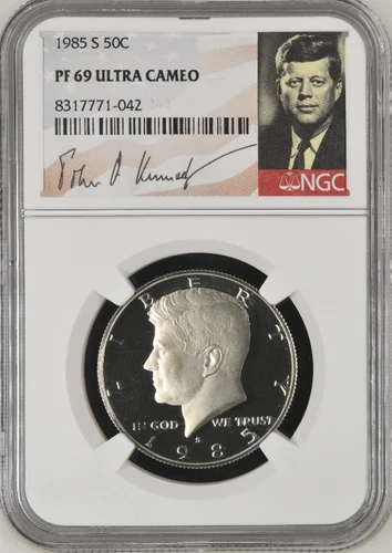 1985 S Kennedy Half Dollar 50C PF69 Ultra Cameo NGC Signature Label