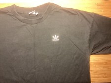 Adidas Black Trefoil Dress w/ Embroidered Logo Front, Large White Logo Back sz M