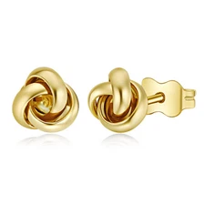Wellingsale 14k Yellow Gold Knot Earrings