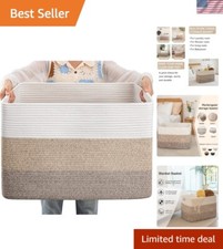 Versatile 108L Rectangle Woven Basket with Ha...