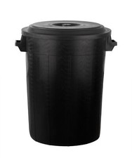 XXL Universaltonne 100L mit und ohne Deckel Regentonne Futtertonne Tonne Schwarz