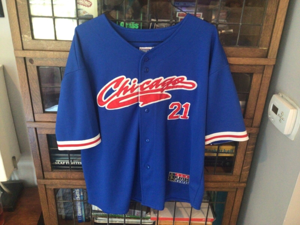 VTG Sammy Sosa #21 Chicago Cubs Blue SPORT ATTACK SEWN Jersey SZ