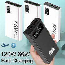 120W 66W Portable 50000mAh Power Bank USB External Battery PD Charger For Phone