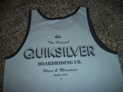 QUIKSILVER New NWT Mens Sleeveless Tank Top Shirt Gray Board Co MEDIUM LARGE XL