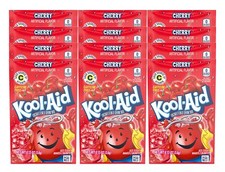 KOOL-AID CHERRY Unsweetened Drink Mix 12 Packets 