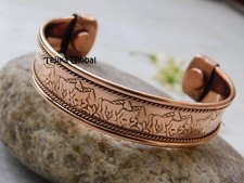 Solid Copper Horse Cuff Bracelet Arthritis Pain Therapy Energy Horse Bangle,