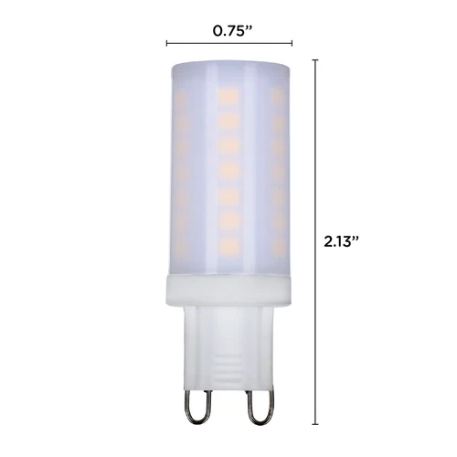Satco S11236 JCD LED Bulb 120V 5W =40W Double Loop G9 T4 Frost 3000K Soft White - Picture 2 of 8