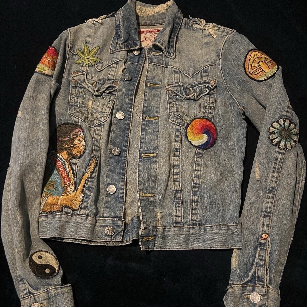 ジャケット・アウター true religion vintage denim jacket WOW VINTAGE True Religion World Jacket Denim Serape Lined