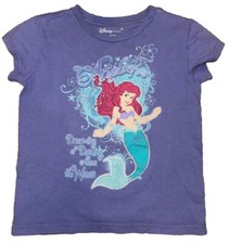 Vintage Disney Store Ariel The Little Mermaid Purple Short Sleeve Tshirt 7/8