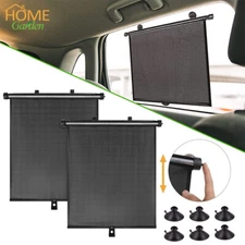 2PC Retractable Car Side Window Baby Sun Shade Shield Cover Roller Curtain Visor