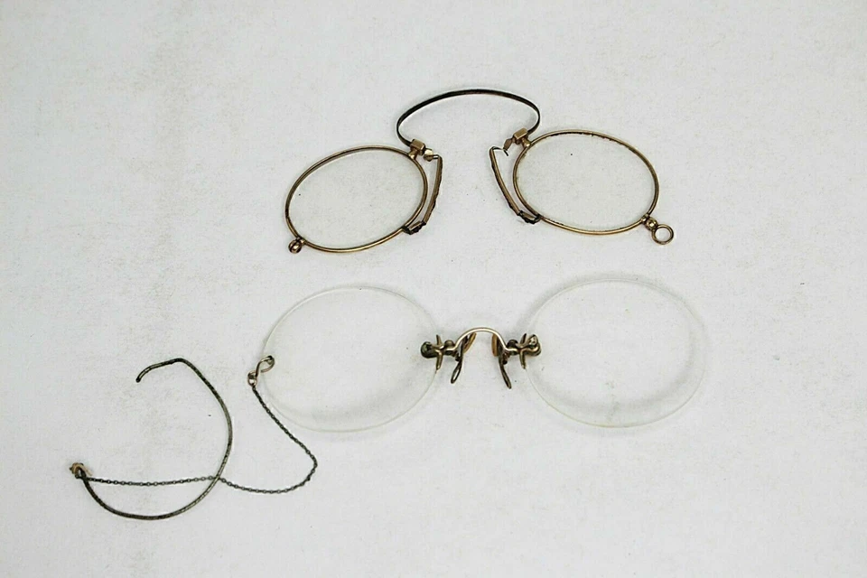 2 pares de gafas doradas True Vintage 1 marcado 1/10 12K GF otras sin marca sin brazos Foto 2 de 4