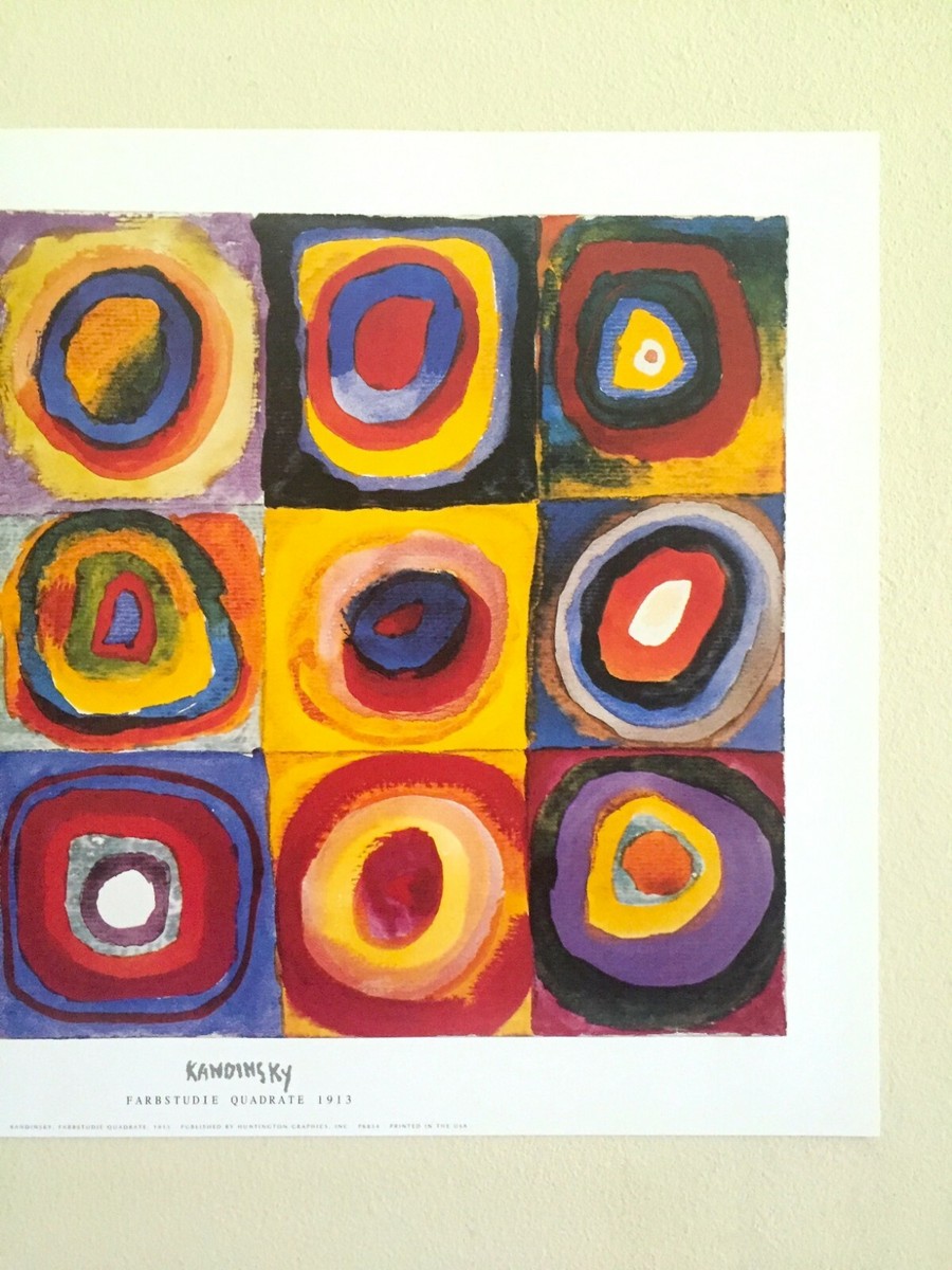 WASSILY KANDINSKY RARE VTG OFFSET LITHO PRINT POSTER 