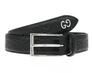 leather belt with gg detail
