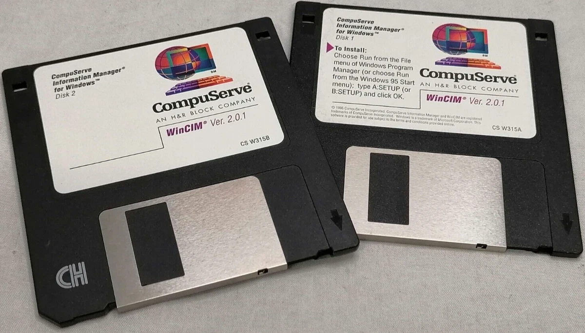 Vintage 1995 CompuServe Information Manager Ver 2.0.1 for Win 3.5" Disks |  eBay