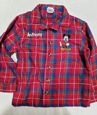 Disney Store MICKEY MOUSE Plaid Pajama set Boys RED/BLACK size 4. Never worn