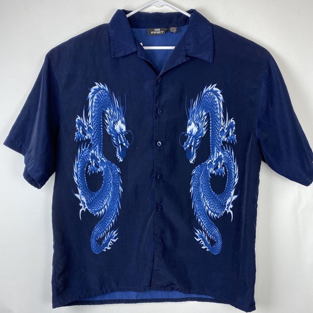 City Impact Mens Dragon Short Sleeve Shirt Size XL EBay