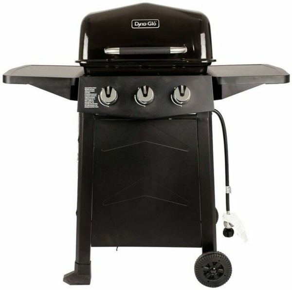 Small Gas Grill BBQ 3 Burner Open Cart Outdoor Propane in Black