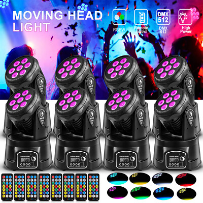 1/8Pcs 105W Moving Head Bühnenlicht RGBW LED DMX Beam Party Lampe Farbmischung