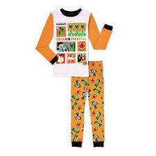 Minecraft Little Boys Kids Halloween 2-Piece Pajamas Set, Orange Size 4 Game On