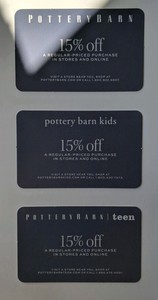 3 X Pottery Barn Coupon 15 In Store And Online Exp 2 29 2020 Ebay