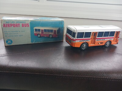 Alps Airport Toy Bus D Battery Operated Made In Japan Original Box