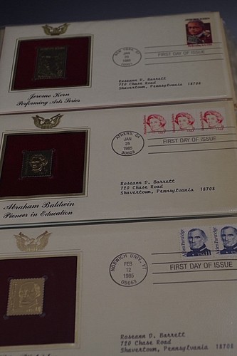 70 GOLDEN REPLICAS OF UNITED STATES STAMPS FIRST DAY OF ISSUE COVERS 22K GOLD - Picture 4 of 12