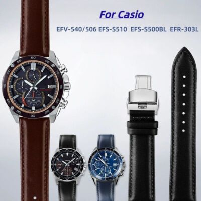 Echtleder Armband passend für Edifice EFV540 EFS-S500 EFR-303 EFR-552