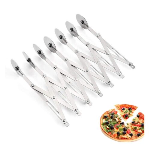 7 Wheel Stainless Steel Pastry Cutter,Expandable Pizza Slicer,Adjustable Cutt...