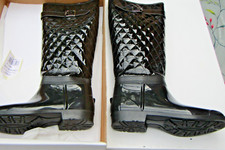 Women's John Lewis Ness Black Quilted Wellington Wellie Boot Size 3