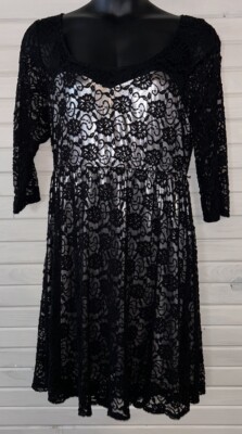 torrid black and silver dress Torrid Black & Silver Shimmer Metallic Long Sleeve Knotted Front Dress Sz 1X