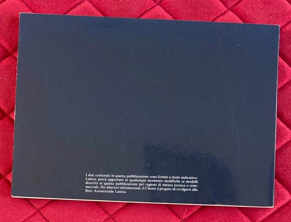 AUTOBIANCHI Y 10 Libretto Uso e manutenzione 1985 - Immagine 3 di 3